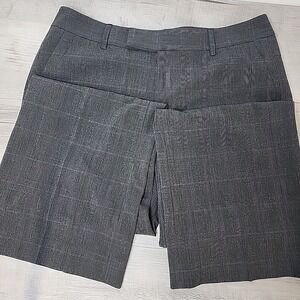 Eddie Bauer Pants Women's 12 Gray Wide Leg Stretch Classic Gingham Business